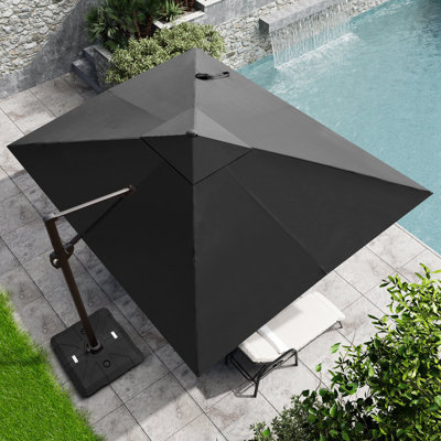 11' X 9' Rectangular Cantilever Umbrella with Weighted Base