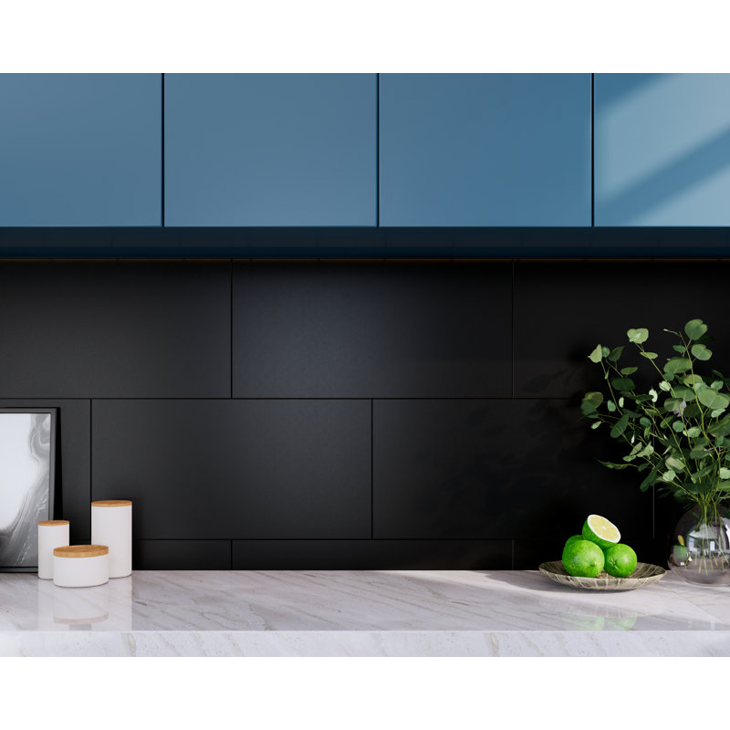 Nano Absolute Black 12" x 24" Matte Porcelain Floor Tile