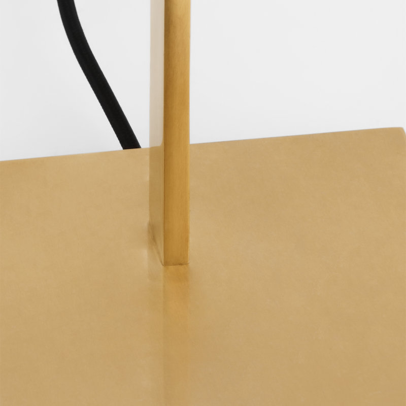 Midrand LED Desk Table Lamp, Hand-Rubbed Antique Brass, Clear