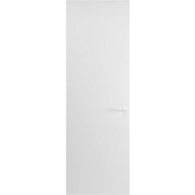 Modern Solid Hidden Door with Handle Planum 0010 Primed with White Hidden Frame 18 in. x 80 in. Left-hand Outswing White Frame Hinges Lock Handle Modern Wardrobe Wood Solid Doors