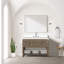 Meuble-lavabo simple en chêne gris 48 po X P 22 po D, dessus en quartz blanc et ensemble de robinet-117970888