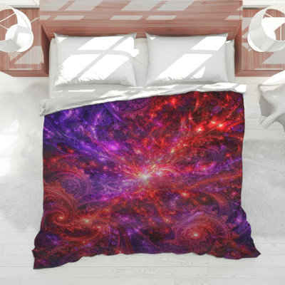 Red Fractal Art Comforter