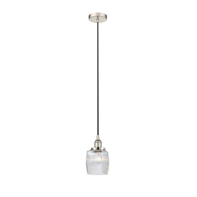 Luminaire suspendu simple à 1 lumière Mireya, Nickel poli