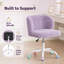 Chaise de bureau artificielle avec base en métal, chaise de bureau pivotante, chaise de coiffeuse (violet)-625670523