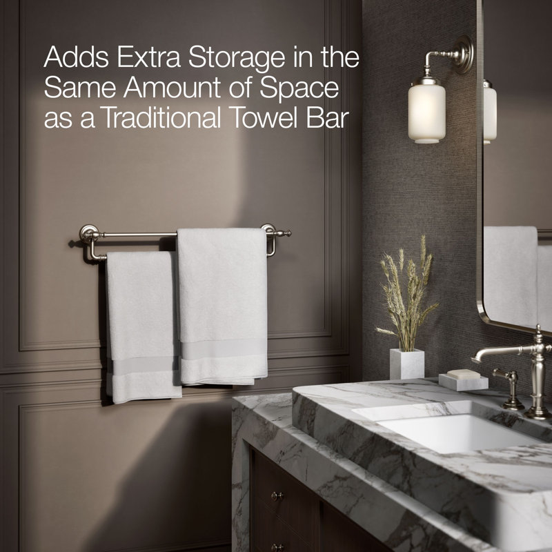 Artifacts® Double 24" Wall Mounted Towel Bar, Vibrant Brushed Nickel