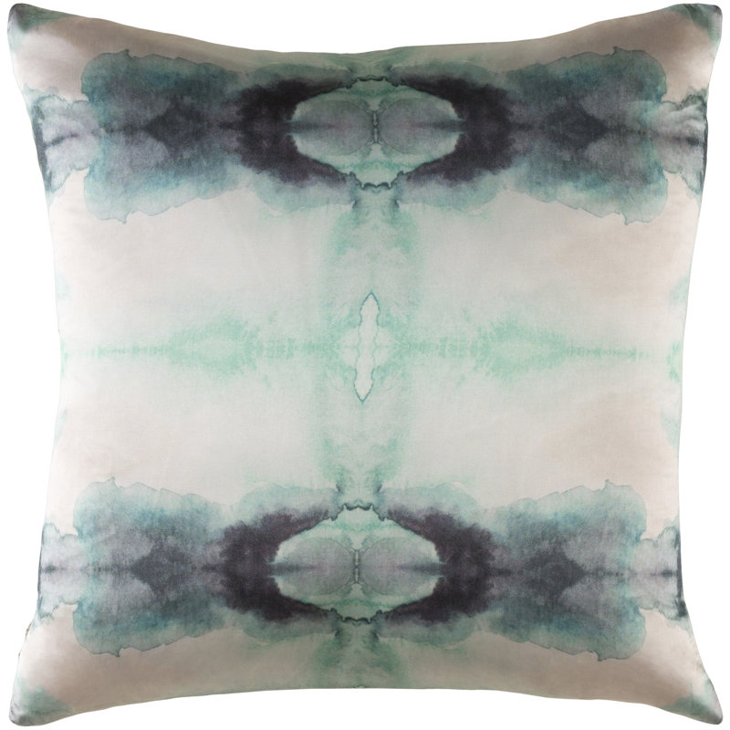 Housse de coussin Kalos, Neutre / vert, Polyester / bourre de polyester, 22 po x 22 po