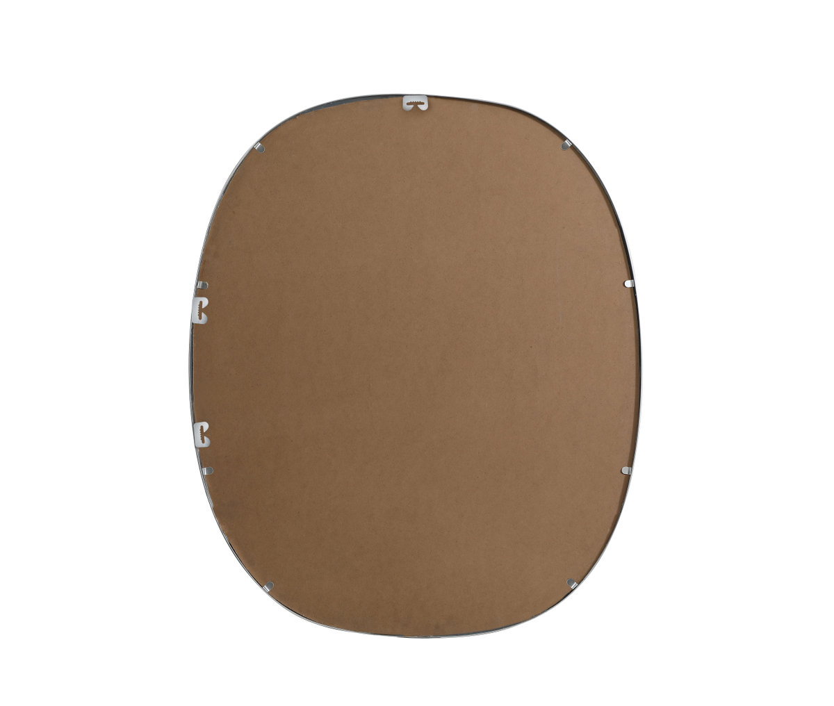 Sabine Metal Curved Oval Wall Mirror, Silver, 36" x 30"