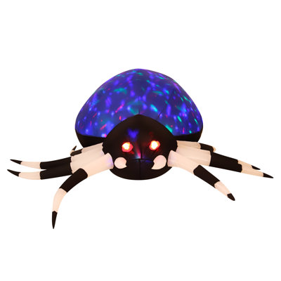 Inflatables 6 ft. Wide Spider Blow Up with Disco Lights, Halloween Outdoor Decorations