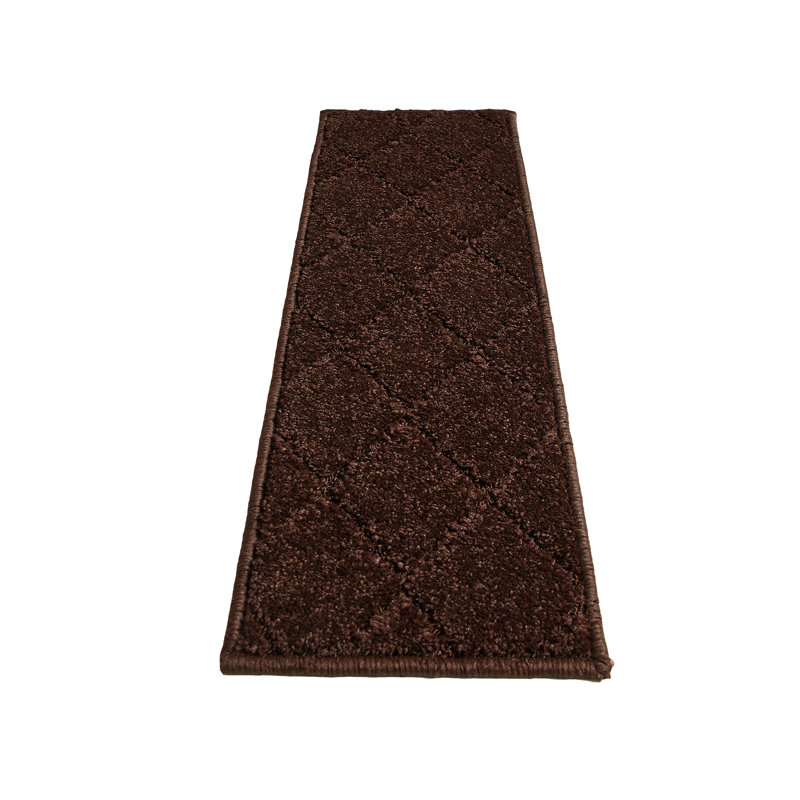 Tapis d'escalier intérieur antidérapant Tynlee, Rectangle 9 po x 2 pi 4 po, Light Grey