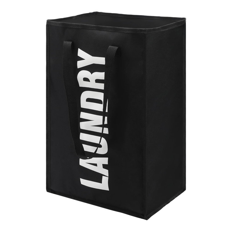 Fabric Laundry Basket with Handles, Black