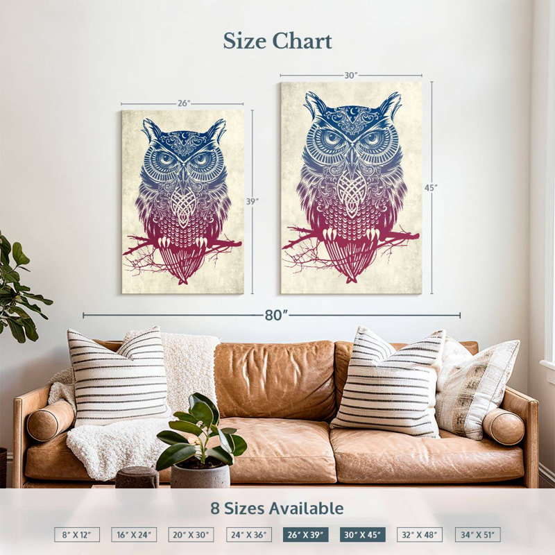Brampt Warrior Owl, 39" H x 26" W