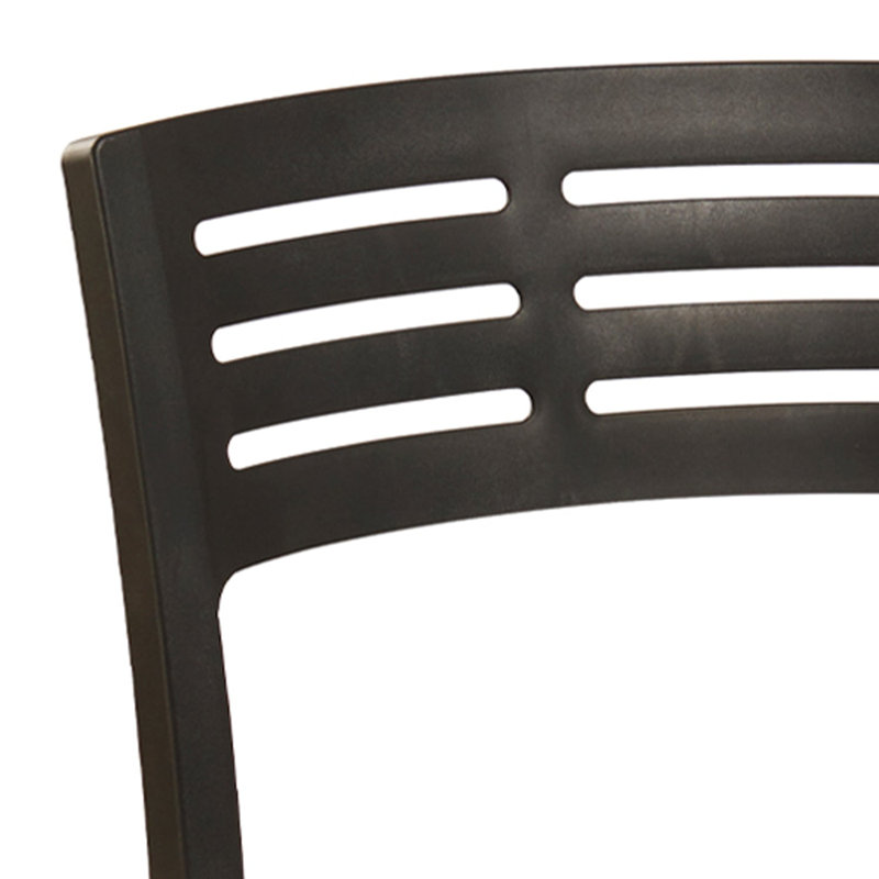 Chaise de salle à manger d'extérieur empilable, Noir, 16