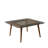 Modern Coffee Table, 31.5 x 15.7 x 31.5 inches, Bronze Color | 100% Solid Pine Wood Top, 6 mm Thick | 100% Tempered Glass Frame, Beech Wood Legs | Stylish & Durable Design for Living Room & Contemporary Spaces