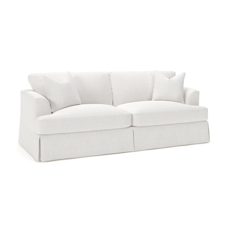 Lucia 92.5'' Slipcovered Sofa, Nomad Snow Crypton® Chenille