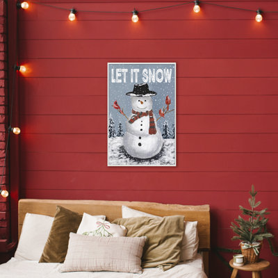 Let It Snow Joyful Snowman Framed Giclee, design by Dogwood Portfolio
