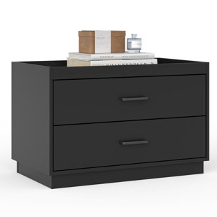 Rangement empilable avec 2 tiroirs, bacs de rangement de 28 po de largeur pour les organisateurs de placard, organisateur de placard empilable en bois, grandes unités de rangement modernes pour salon, couloir, chambre à coucher