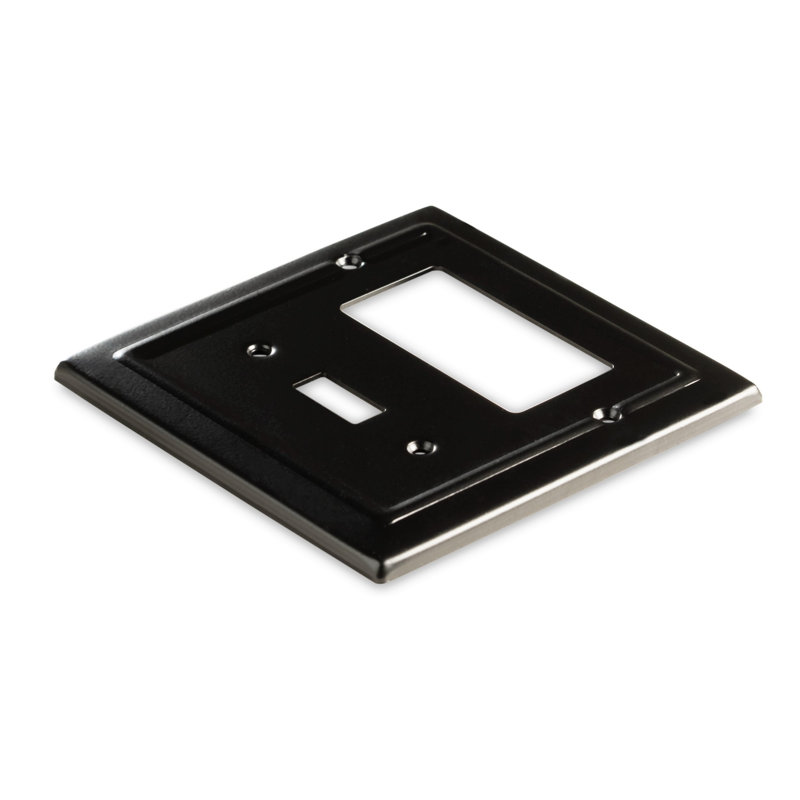 Architectural 2-Gang Toggle/Rocker Combination Standard Wall Plate, Matte Black