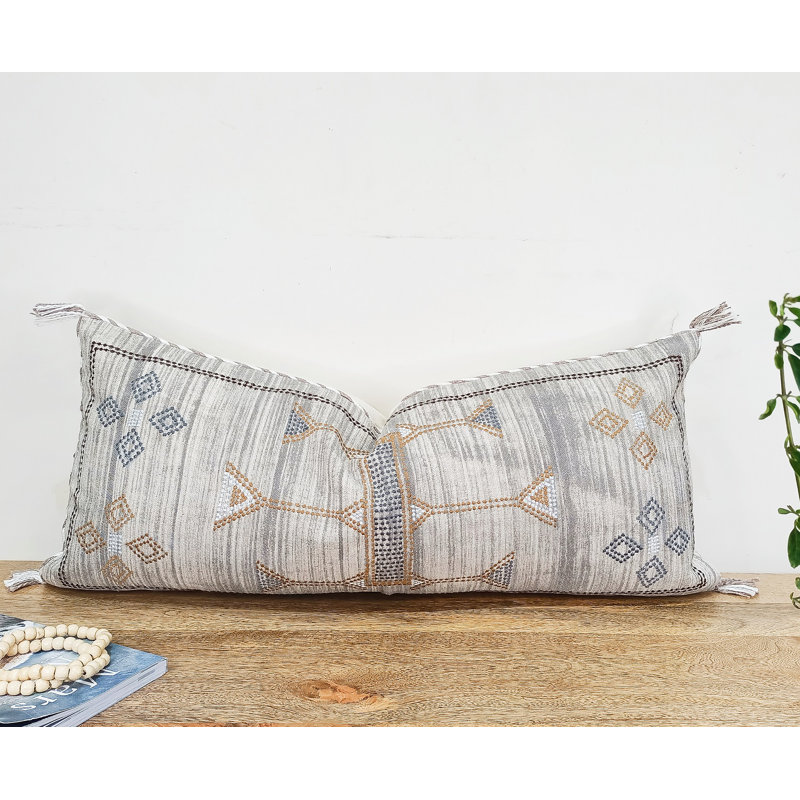 Housse de coussin lombaire 100% coton Cataline, Rectangular 12" H x 28" W