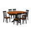 Ensemble de table de cuisine 5 pièces pour 4 personnes comprenant une table de salle à manger ovale avec rallonge papillon et 4 chaises en bois massif, chêne-1016550269-941342117-1016550264