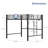 Black Queen Metal Loft Bed With LED Lights,Charging Station,Safety Guardrail And Ladder