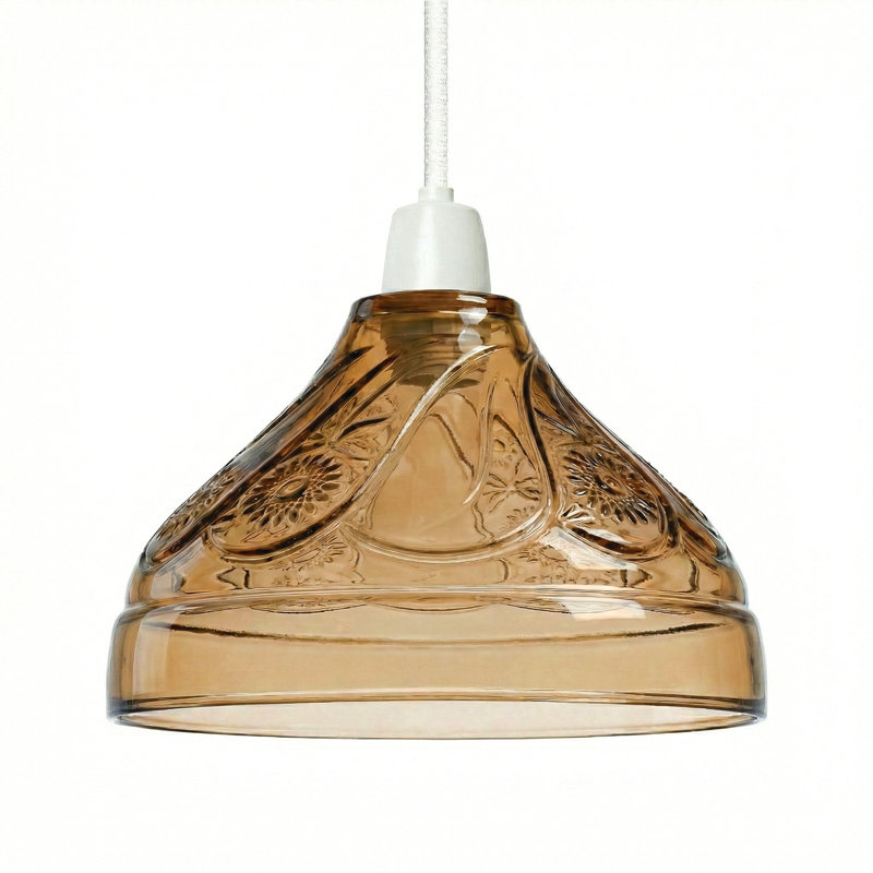 9cm H Glass Lamp Shade ( Screw On ), Brown