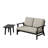 2-Piece Conversation Set Solid Teak Wood Loveseat And Side Table Set With Cushions-141516498-141516499