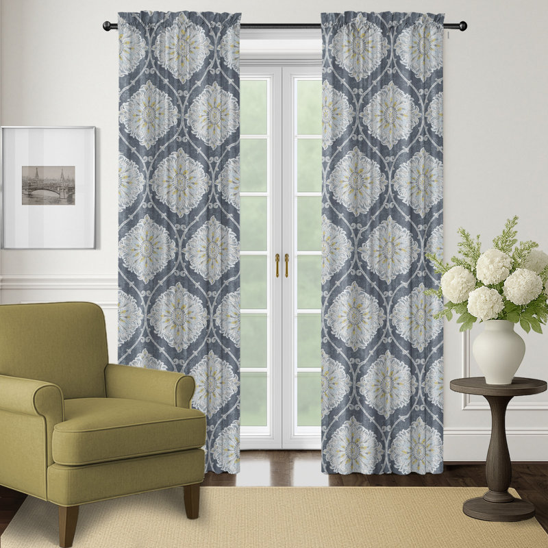 Ensemble de 2 panneaux de rideaux en coton avec passe-tringle Grantham - 50 x 108, 108
