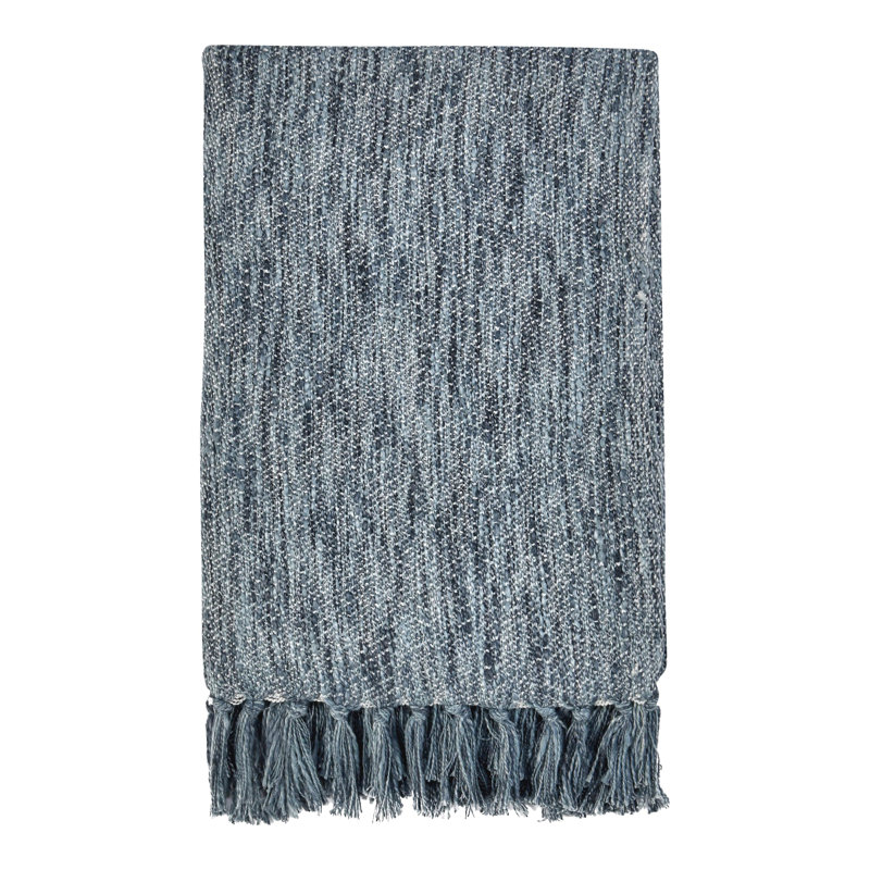 Sharma Hand Woven Throw Blanket, Blue