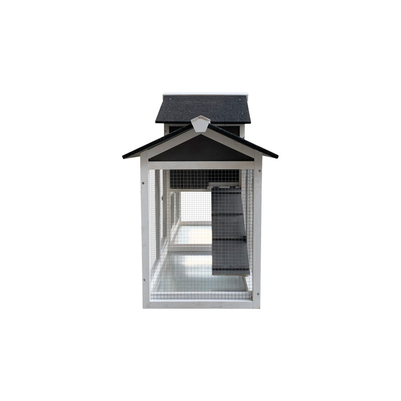 Cage à lapins en bois pour l'extérieur avec cage de course amovible