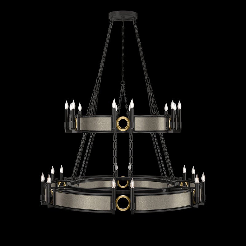 Mirage 24 - Light Chandelier, Coco/Matte Black/Brass