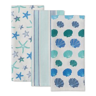 Set of 2 Beach House STARFISH Double Duty Terry Kitchen Towels