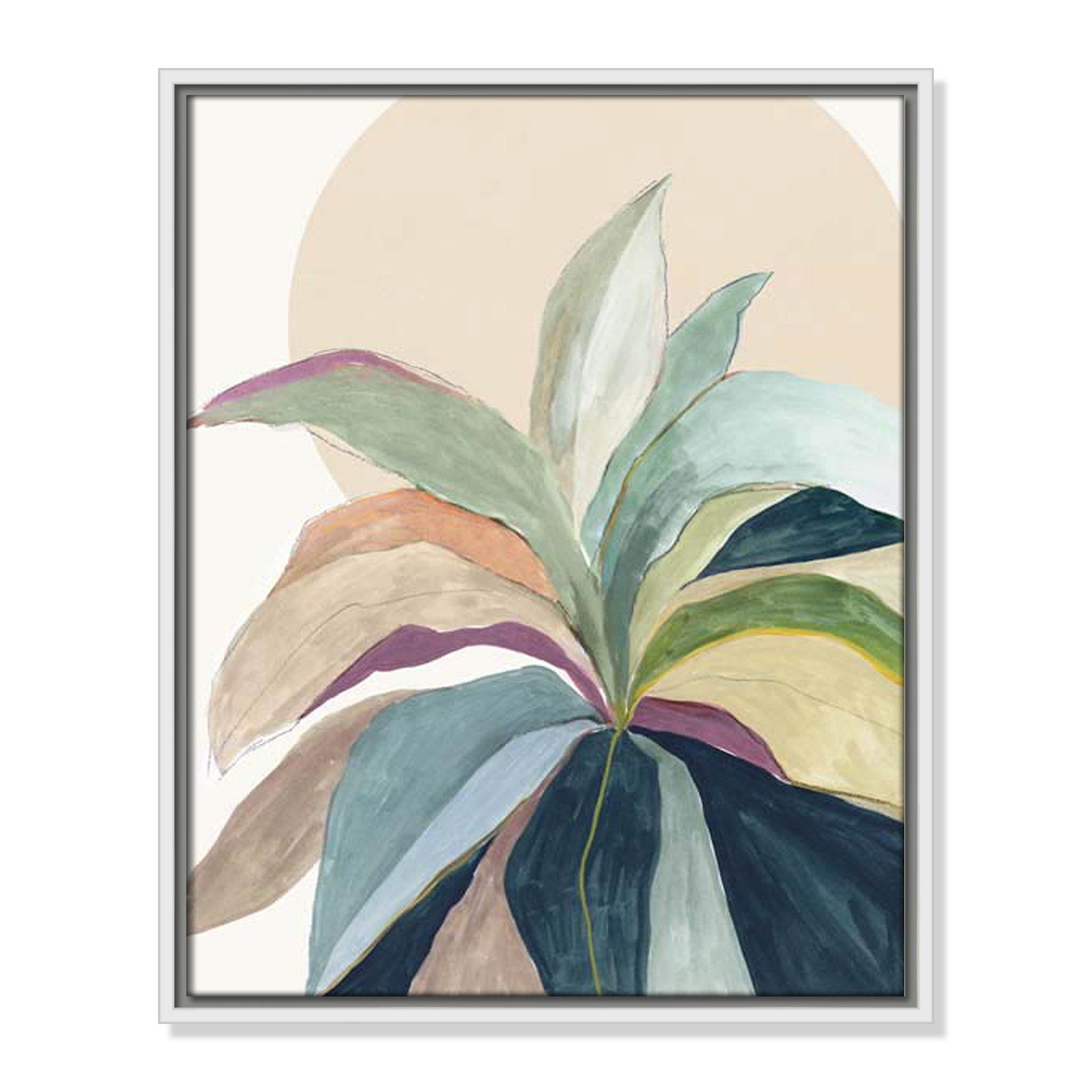 Sherbrooke Sunny Bright Leaves II by Asia Jensen Print, No Mat, White Floater Framed, 21.5" H x 17.5" W x 2" D