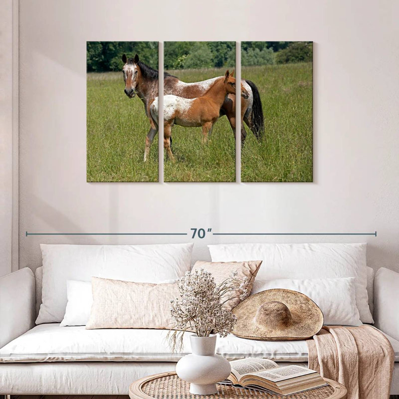 Bramalo Appaloosa, cheval et poulain, H 28 po x l 45 po