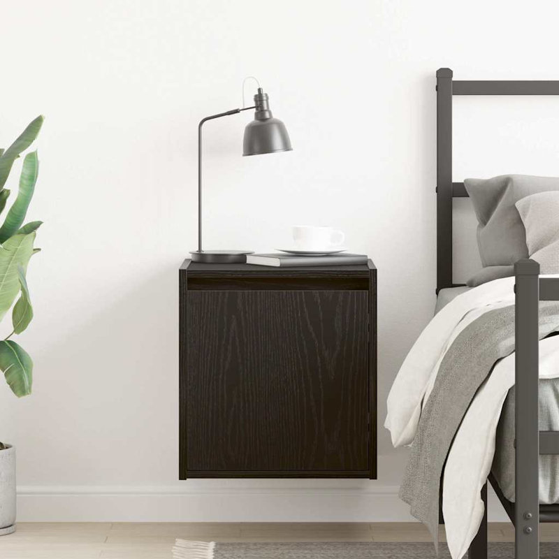 Wall-Mounted Bedside Cabinet 38X34x40 Cm, Black, 1