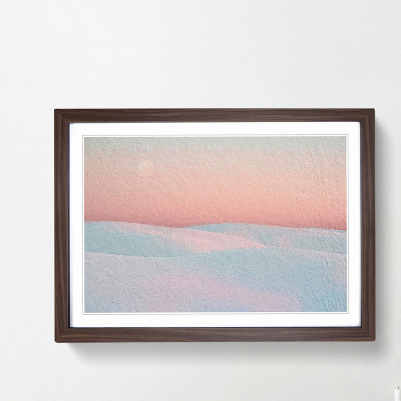 Pink Desert - Picture Frame Painting Print, 36cm H x 48cm W x 2cm D, Walnut Framed