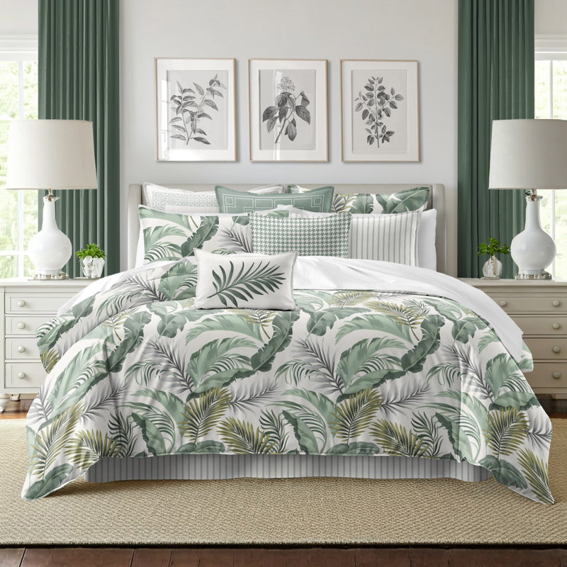 Frondosa  Seagrass Cotton Coverlet Set  8 Piece, California King Coverlet + 7 Additional Pieces