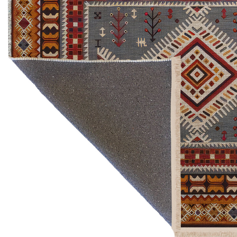 Tapis multicolore multicolore, Rectangle 3 pi 11,24 po x 5 pi 10,87 po