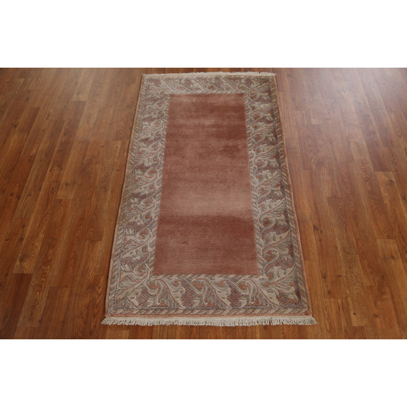 Tapis népalais en laine noué à la main de conception unique 2 pi 6 po x 4 pi 6 po