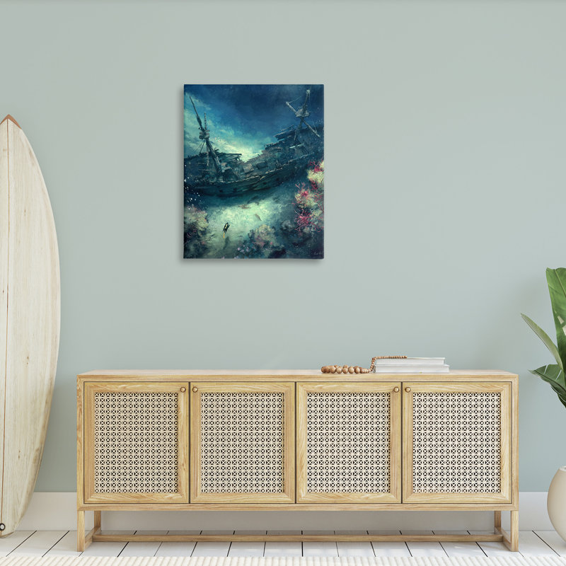 «Deep Sea Shipwreck», art mural sur toile, H 40 po x l 30 po