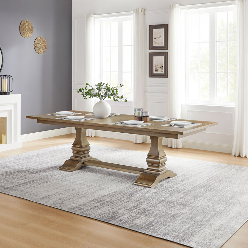 Table de salle à manger extensible en bois 102,01 pouces pour 6 personnes, longue table de salle à manger extensible, grande table de cuisine moderne Mid-Century, table rectangulaire pour le salon, restaurant