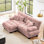 Cloud Couch Sectional Sofa For Living Room, Chenille 2 Seater With Lumbar And Throw Pillows, Convertible Ottoman, Green