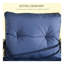 Ensemble de conversation d'extérieur en osier bleu foncé 3 pièces avec deux chaises berçantes et une table d'appoint