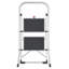 Échelle pliante en aluminium Hailo K71 à 2 marches, capacité de 150 kg, largeur réduite à 7,6 cm une fois pliée - Certifiée ANSI, marches en acier antidérapantes, charnière de sécurité, escabeau fin pour la maison, la cuisine et le garage