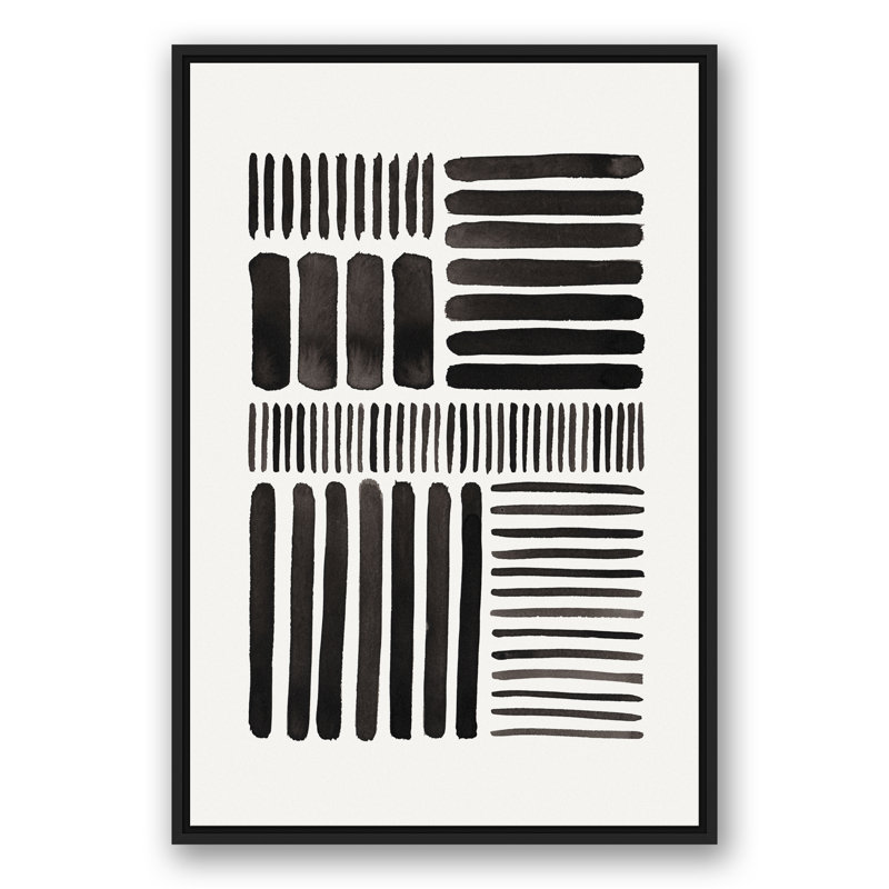 Toile flottante encadrée Modern, H 37,75 po x l 25,75 po x P 1,75 po, Cadre flottant noir