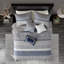 Ensemble de literie en jacquard réversible luxueux 6 pièces, mélange de coton, design bleu marine moderne pour le confort été comme hiver