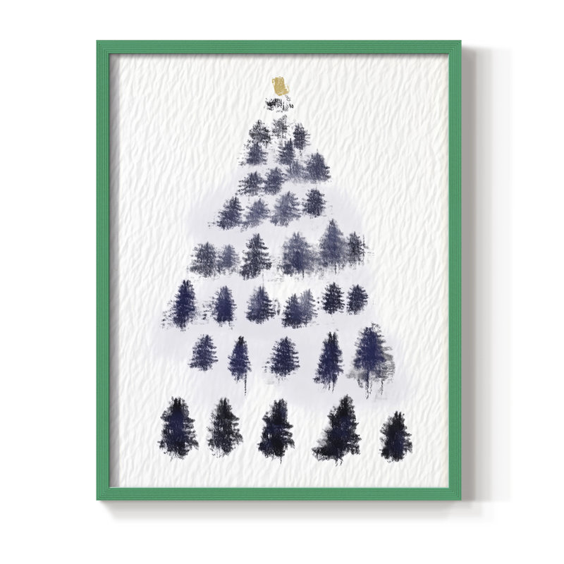 Reproduction encadrée - bois massif, H 21 po x l 17 po, Vert