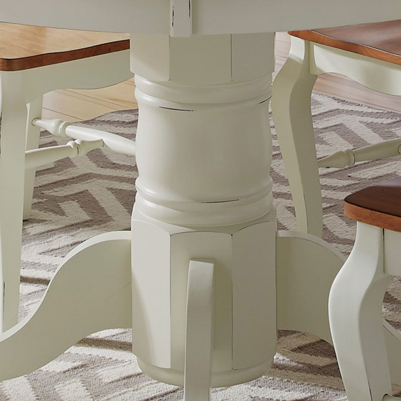 Anjelita Round Solid Wood Dining Table, Off-White