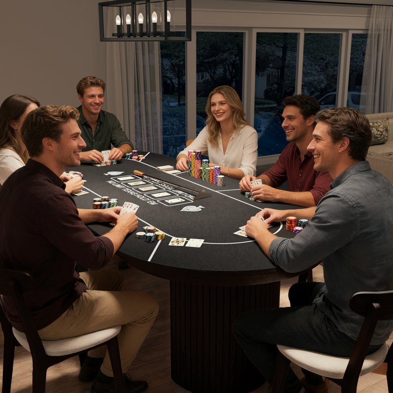 Table de poker pour 10 joueurs, Noyer