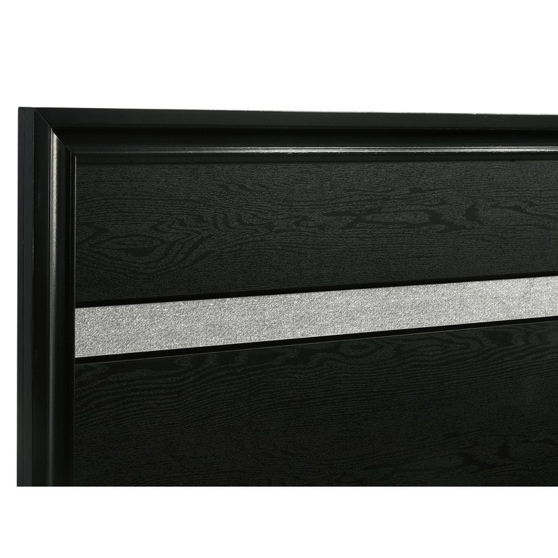 Lit de rangement très grand noir, tête de lit à lattes, plateforme complète, cadre biseauté, tiroirs intégrés avec support à pieds, aucune base requise,