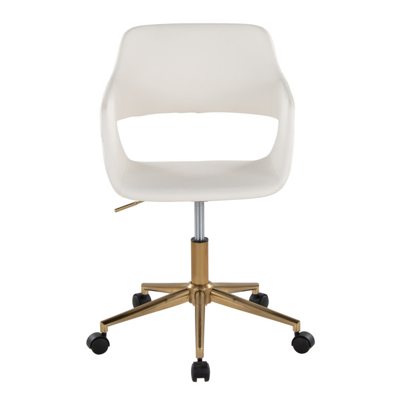 Shai Office Chair, Gold, White